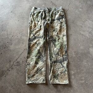 Vintage Duxbak Realtree Camo Jeans Men's 38x32 (fits 35x32) Hunting Pants USA
